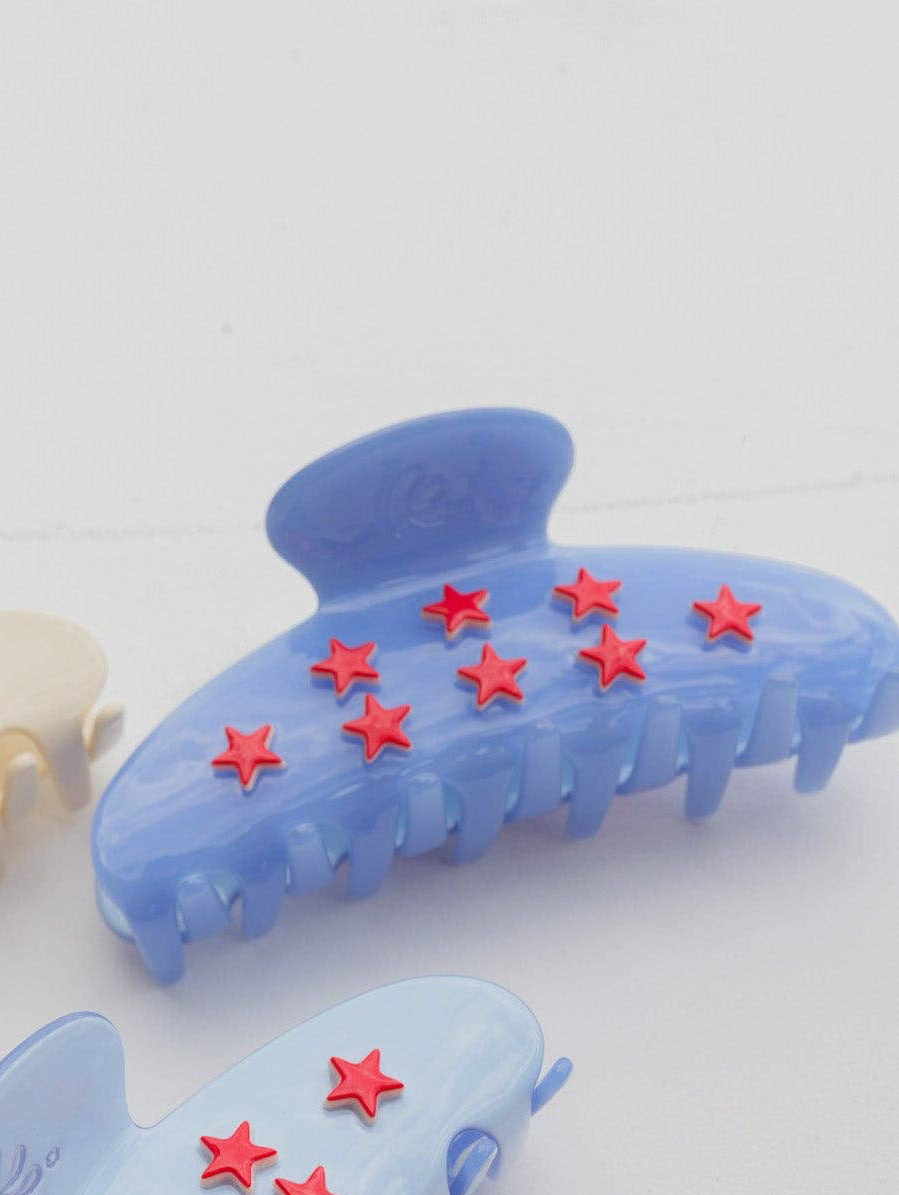 STARGIRL CLAW-DARK BLUE + RED STARS