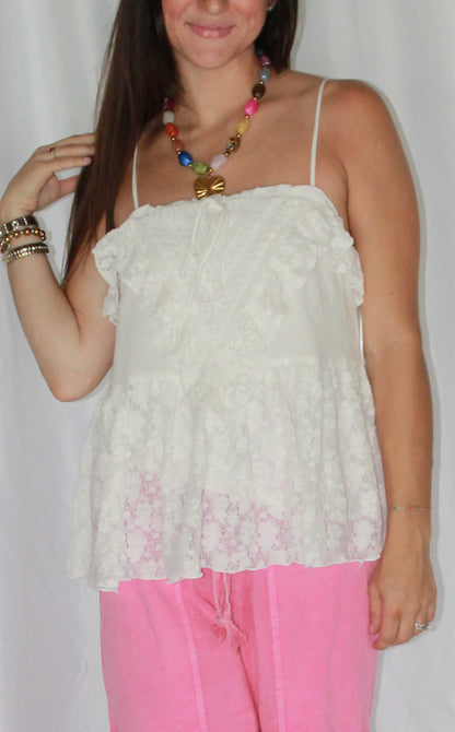 Free People Sofia Embroidered Tank