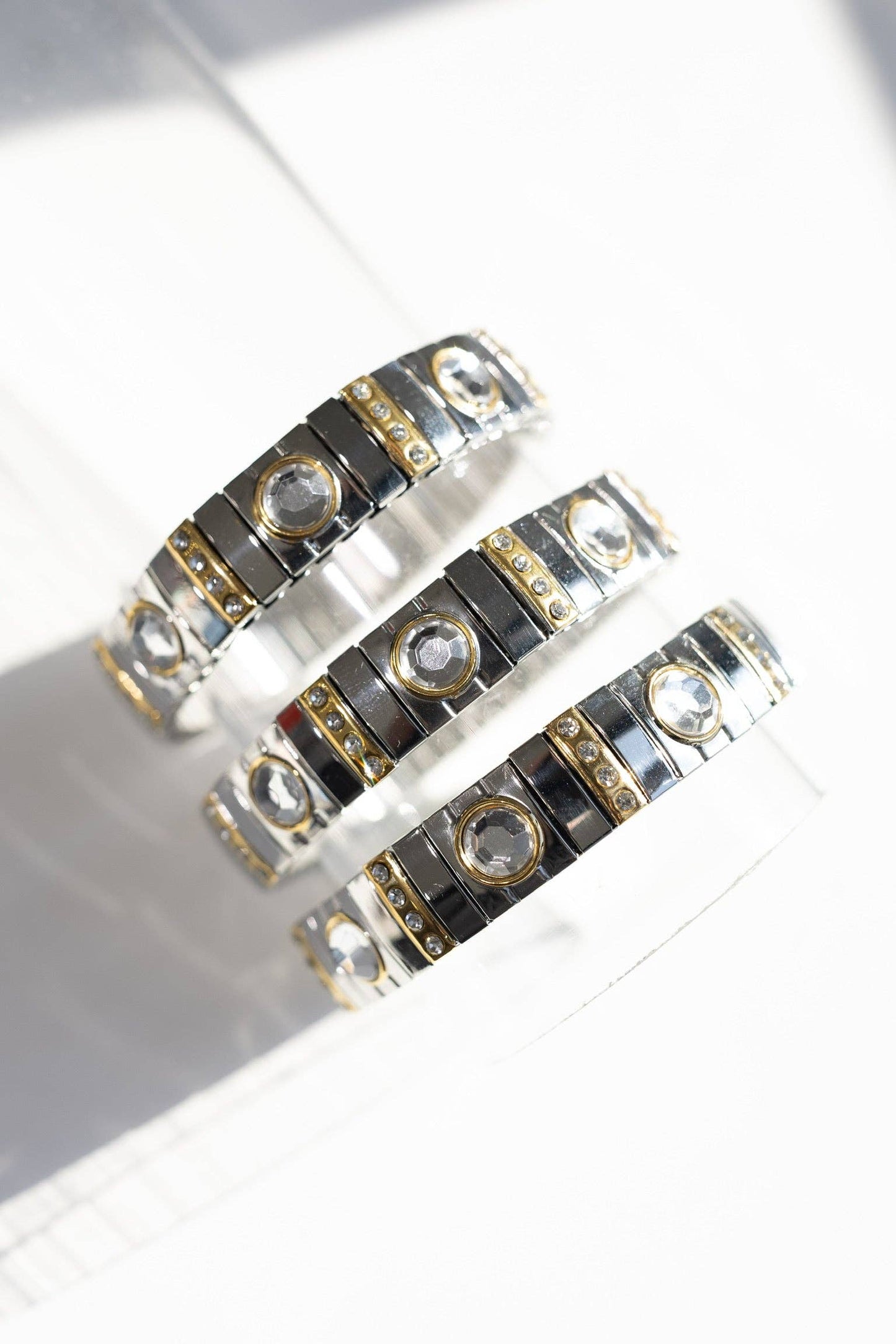 The Luxe Link Bracelet - Mixed Metal + Stone: GOLD