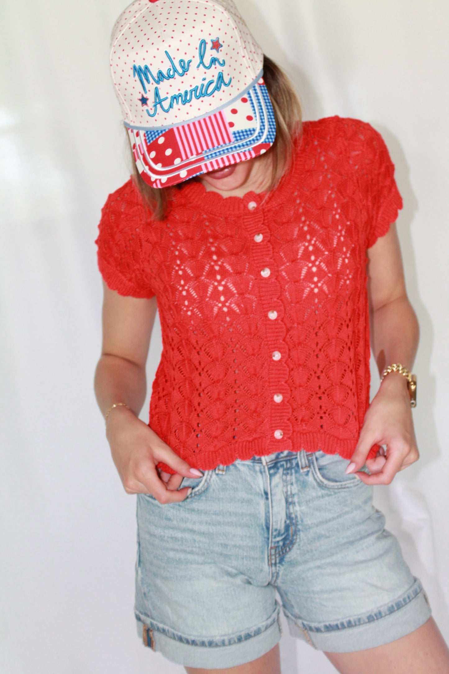 The Firecracker Pointelle Cardigan