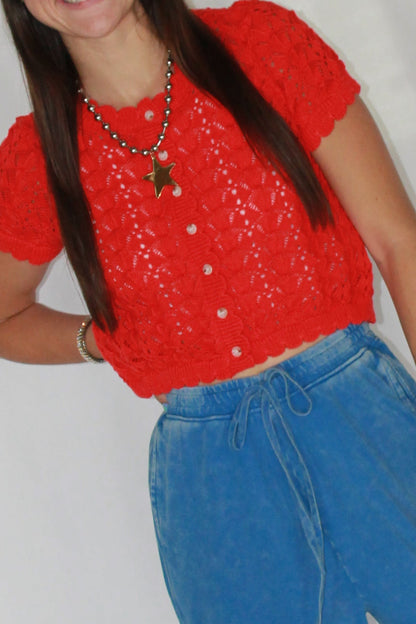 The Firecracker Pointelle Cardigan