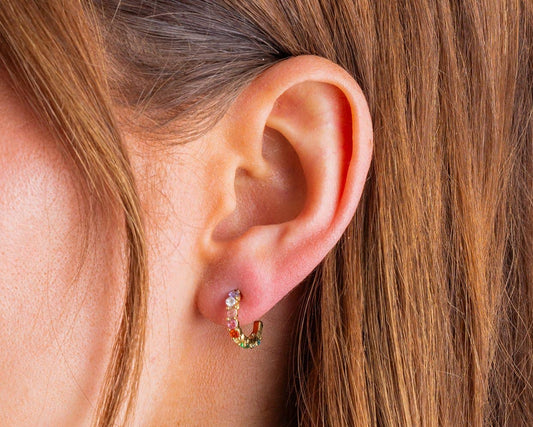 Iris Goddess Huggie Earrings